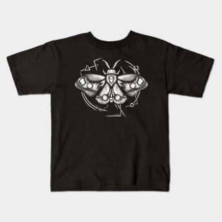 Cosmic Moth Fantasy Insect Occult Tattoo Kids T-Shirt